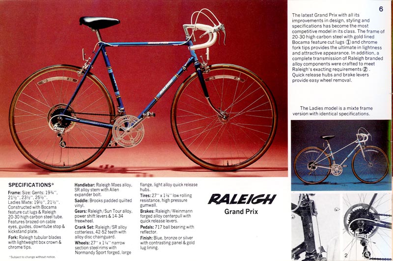 1970 raleigh record road bike