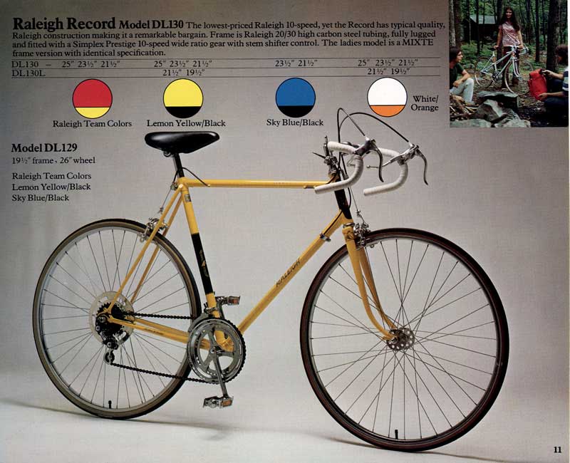 yellow raleigh bike